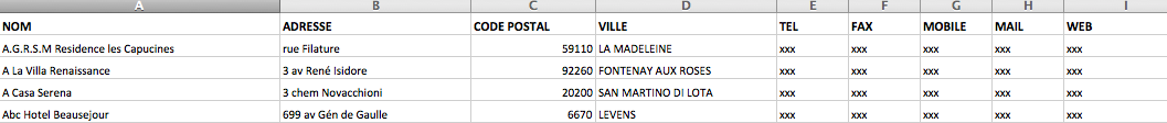 Fichier maisons de retraite